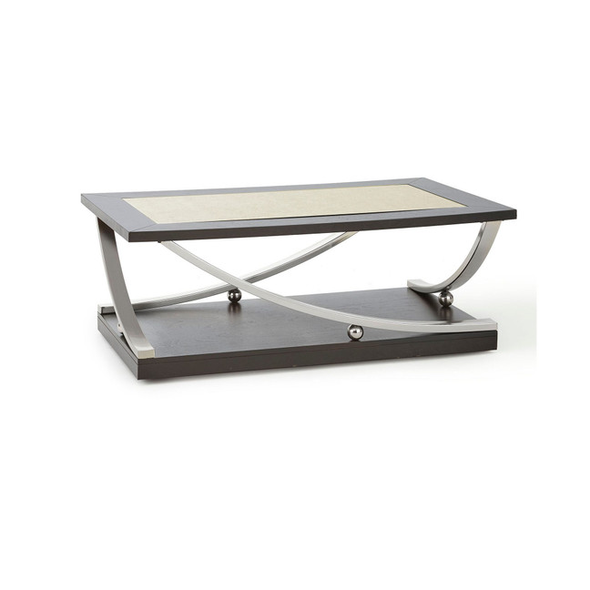 Ramsey 48" Wood and Metal Cocktail Table with Casters