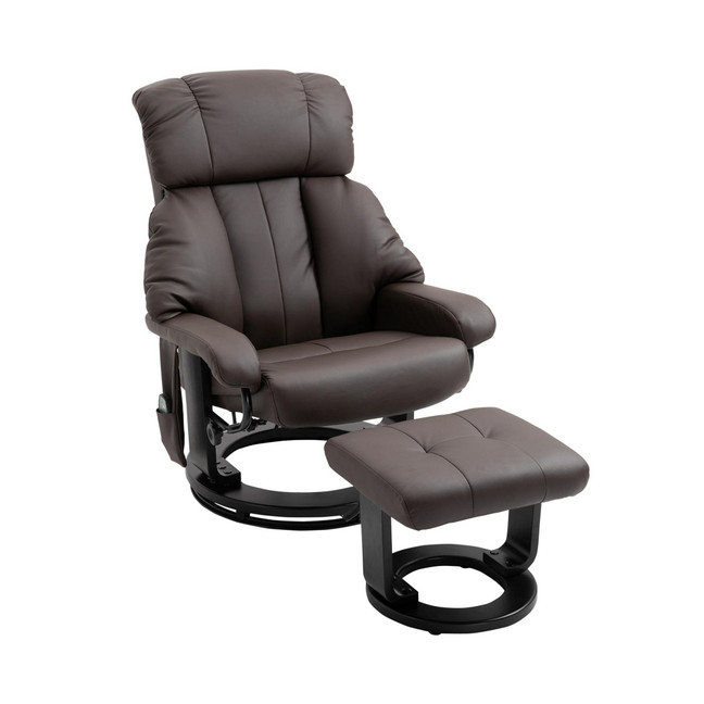 Massage Recliner Chair with Cushioned Ottoman and 10 Point Vibration