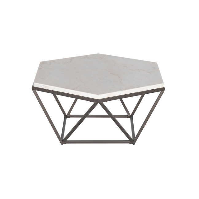 Corvus 36" Hexagonal Shape Marble Top Cocktail Table