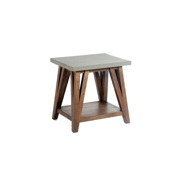 Brookside Cement-Top Wood End Table