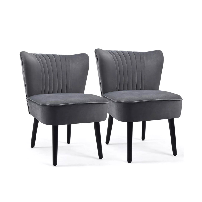 Set of 2 Armless Accent Chair Upholstered Leisure Chair Single Sofa