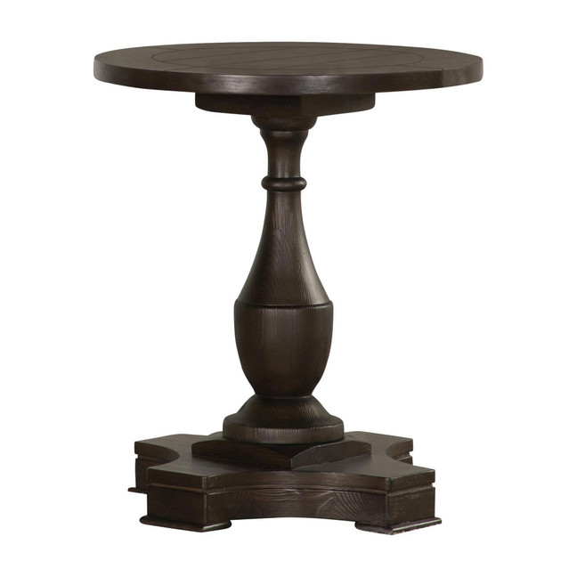 23.75" Medium Density Fiberboard Round End Table with Pedestal Base