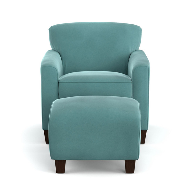 Leonardo Velvet Chair & Ottoman