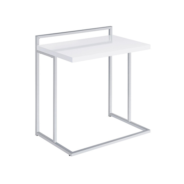 Rectangular Snack Table with Metal Base