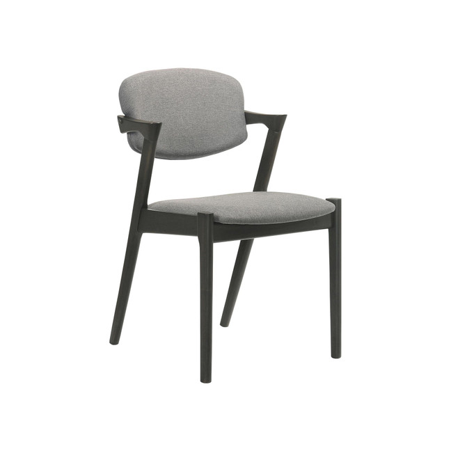 2-Piece Asian Hardwood Stevie Upholstered with Demi Arm Side Chairs Set
