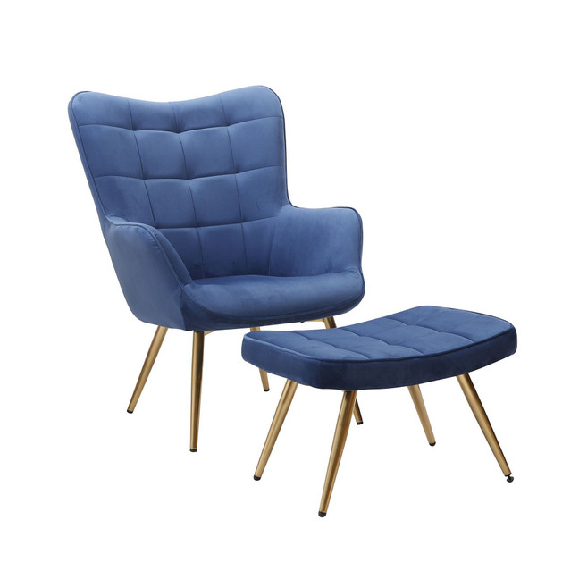 West China Accent Chair Plus Ottoman Set
