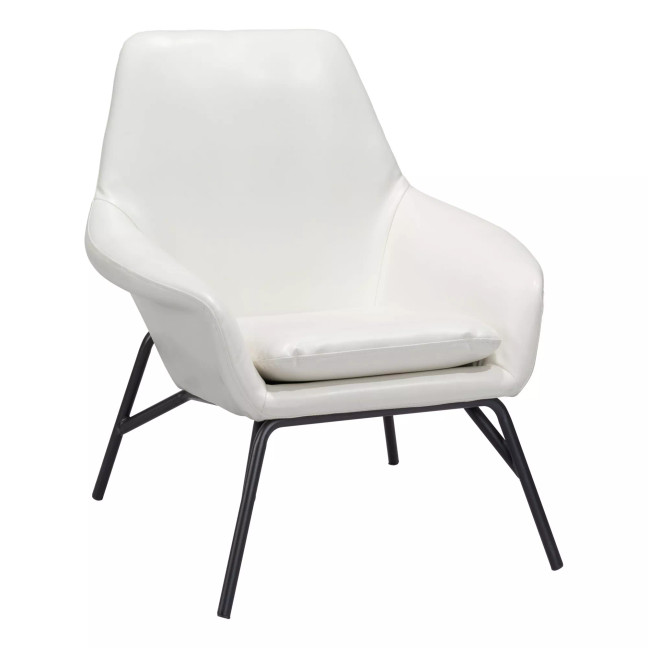 33" Steel, Polyurethane Javier Angular Shaped Accent Chair