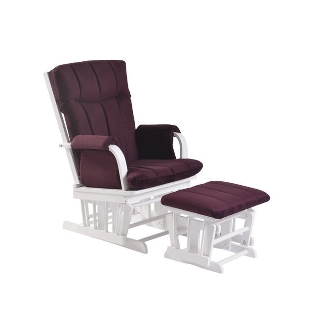 Home Deluxe Fabric Cushion 2-Piece Glider Chair and Ottoman Set
