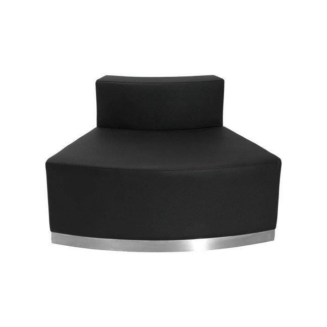 Modular Reception Convex Chair With Brushed Stainless Steel Base