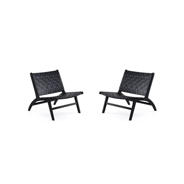 Maintenon 2-Piece Ash Wood Leatherette Upholstered Accent Chair