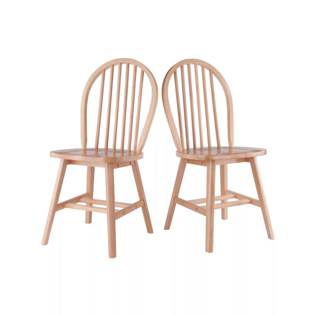 Windsor Solid Wood 2 Piece Chair Set