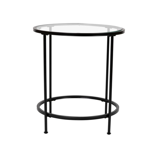 Newbury End Table With Round Frame And Vertical Legs