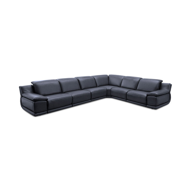 Daisley 6-Pc. Leather "L" Shaped Sectional Sofa with 3 Power Recliners