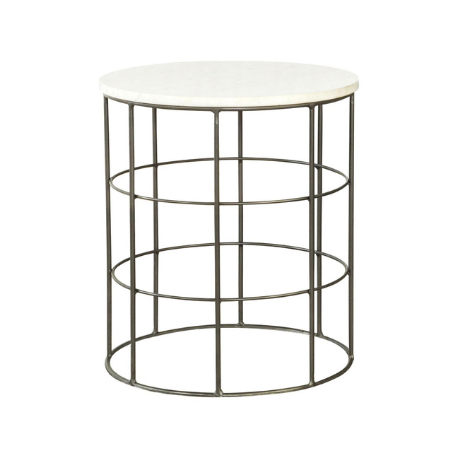 18.25" Marble Round Accent Table with Marble Top