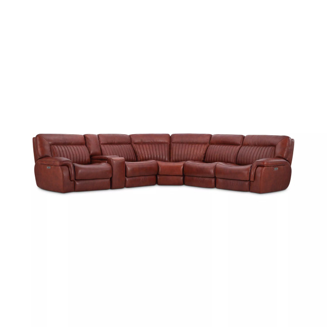 Thaniel 6-Pc. Leather Sectional with 2 Power Recliners and 1 USB Console