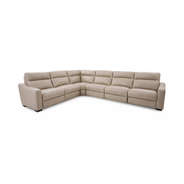 Gabrine 6-Pc. Leather Sectional with 3 Power Headrests