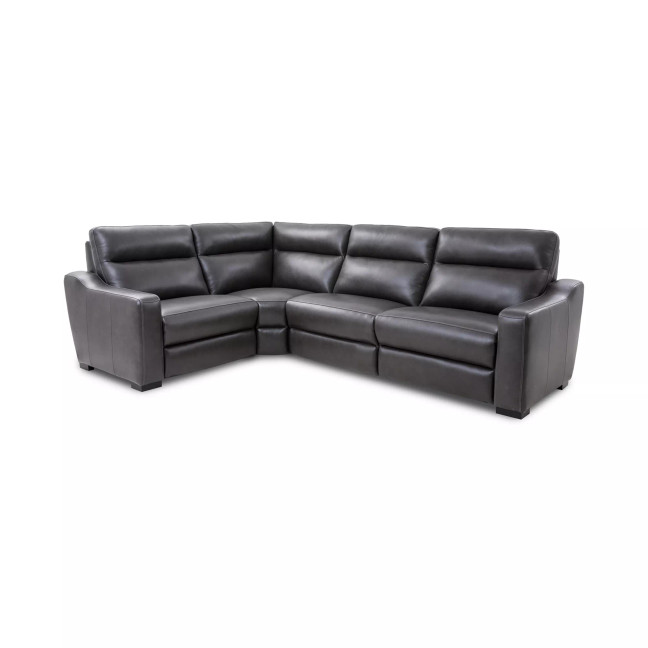 Gabrine 4-Pc. Leather Sectional with 2 Power Headrests