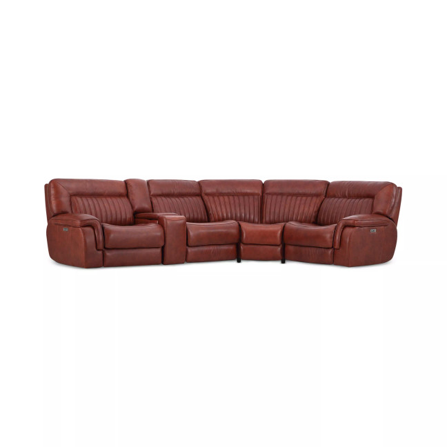 Thaniel 5-Pc. Leather Sectional with 2 Power Recliners and 1 USB Console