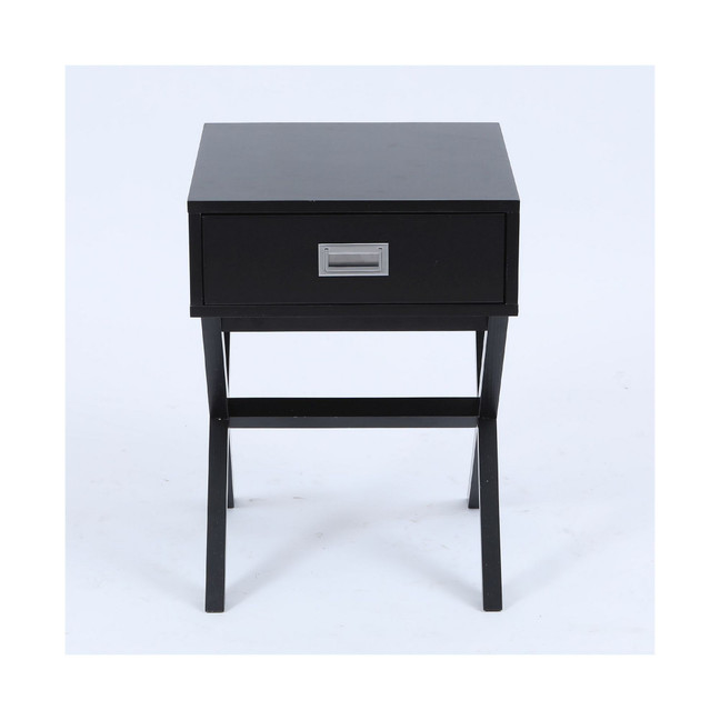 X-Leg Accent End Table With Storage