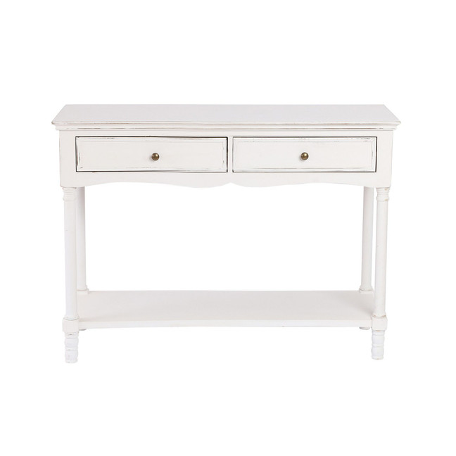 31.5" Medium Density Fiberboard, Wood 2-Drawer 1-Shelf Console and Entry Table
