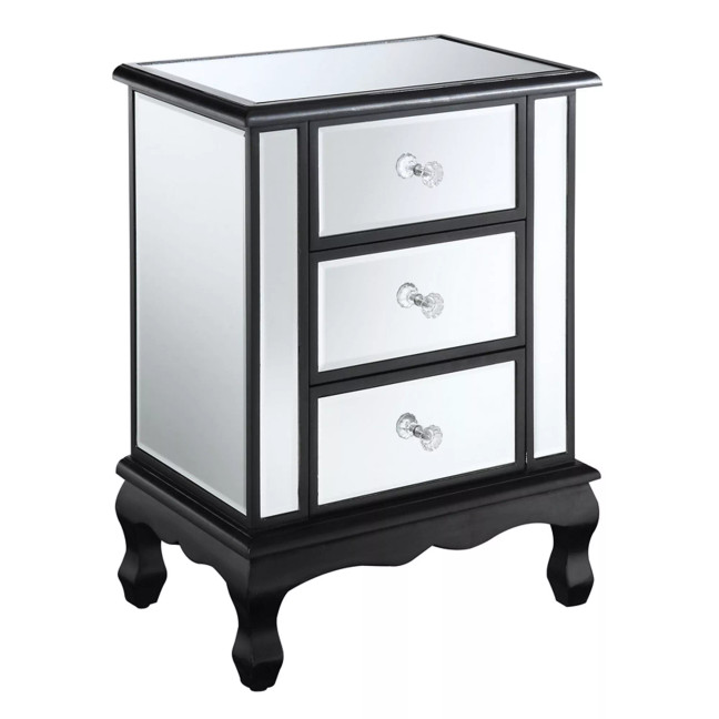 Gold Coast Vineyard Mirrored 3 Drawer End Table