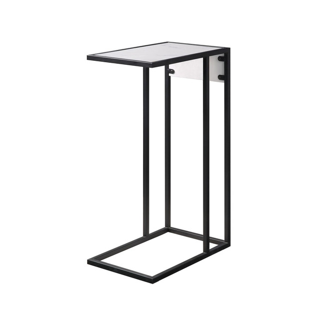 Clement Marble Veneer End C-Table with USB Charging Ports and Outlets