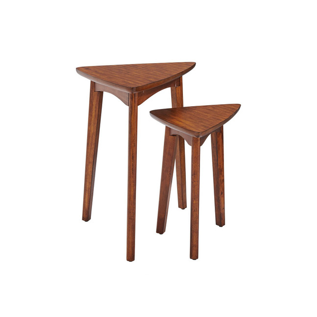 Monterey 24" Mid-Century Triangular Nesting End Tables, Set of 2