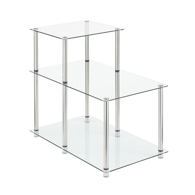 Designs2Go Classic Glass 2 Step Chairside End Table