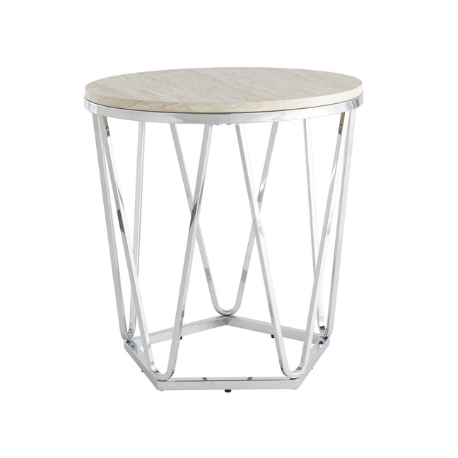Lunia Faux Stone Round Side Table