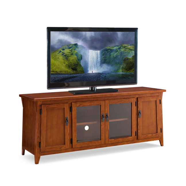 Four Door TV Stand For 65" TV, Russet