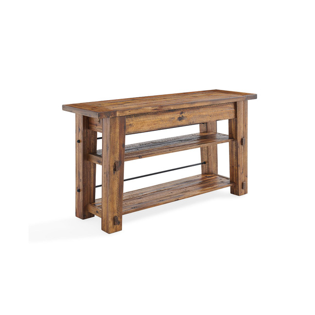 Durango Industrial Wood Console and Media Table with Shelves