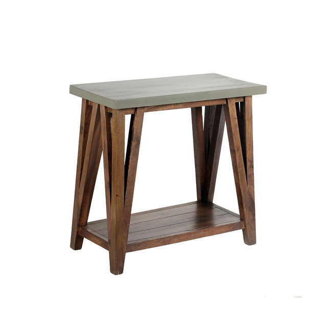 Brookside Cement-Top Wood Console and Media Table