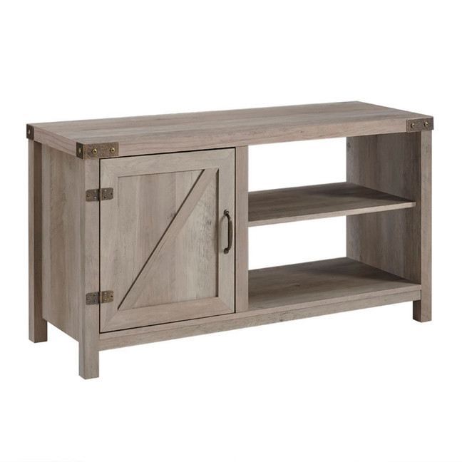 44 inch Rustic Farmhouse Barn Door Console - White Oak