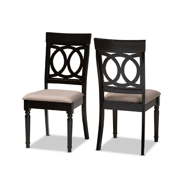 Lucie Modern and Contemporary Fabric Upholstered 2 Piece Dining Chair Set Set