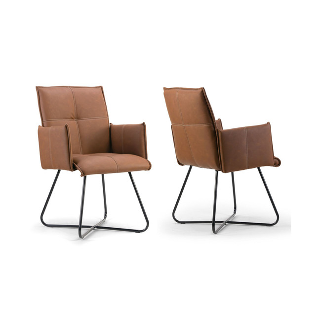 Set of 2 Ambel Modern Dining Chair with Metal Legs
