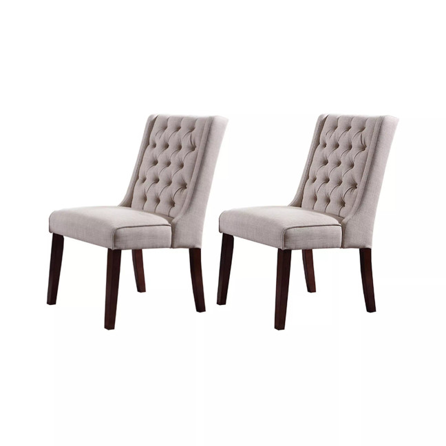 Newport Upholstered Side Chairs with Tufted Back, Set of 2