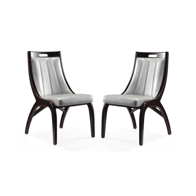 Danube 2-Piece Faux Leather Upholstered Beech Wood Dining Chair