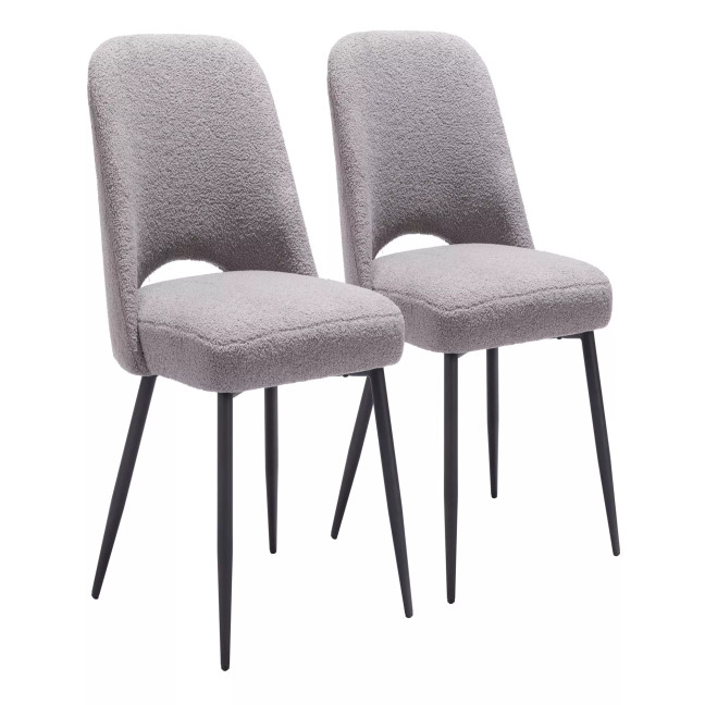 32" Steel, Polyester Teddy Boho Dining Chair