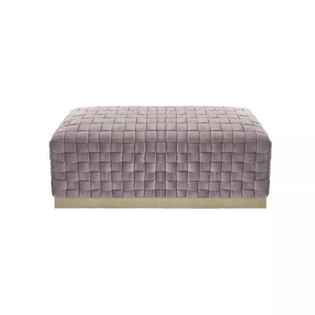 Satine Woven Bench with Metal Base