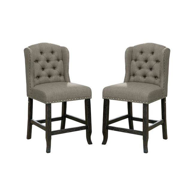Colette Tufted Upholstered Pub Chair (Set of 2)
