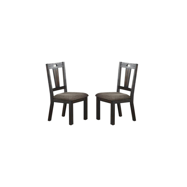Set of 2 Upholstery Dining Chairs, Brown