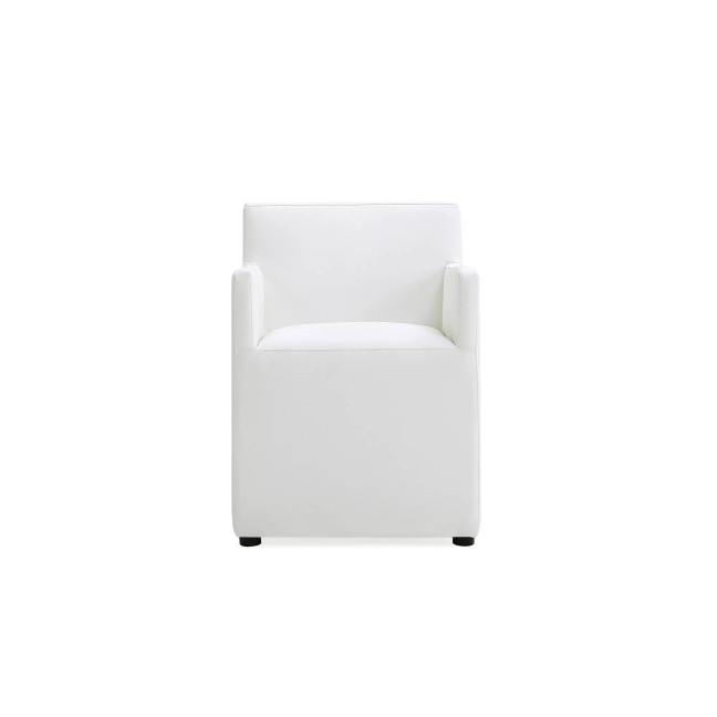 Anna 22.83" L Faux Leather Upholstered Square Dining Armchair