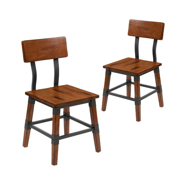 Breton Dining Chairs With Steel Supports And Footrest - Set Of 2