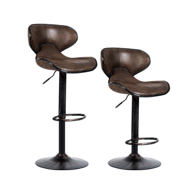 Set of 2 Adjustable Bar Stools Swivel Bar Chairs