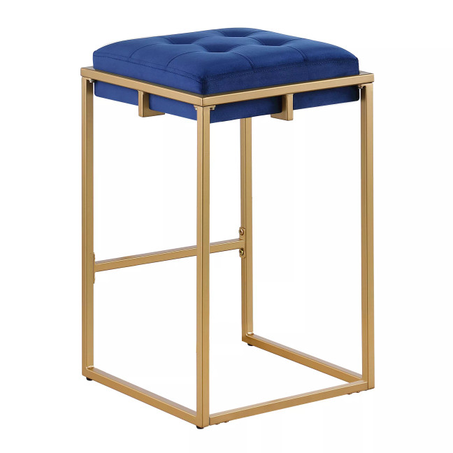 Nadia 2-Piece Square Metal Padded Seat Counter Height Stool Set