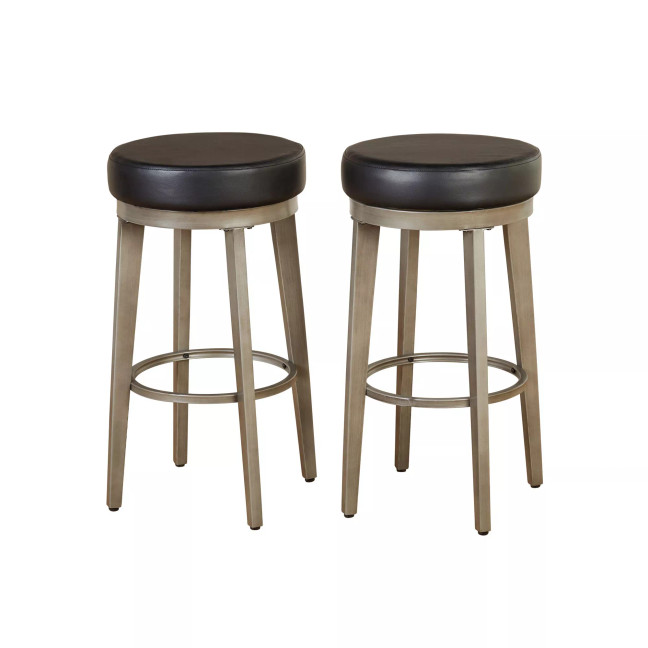 Angelo Home Linden Leather Swivel Stool Set of 2