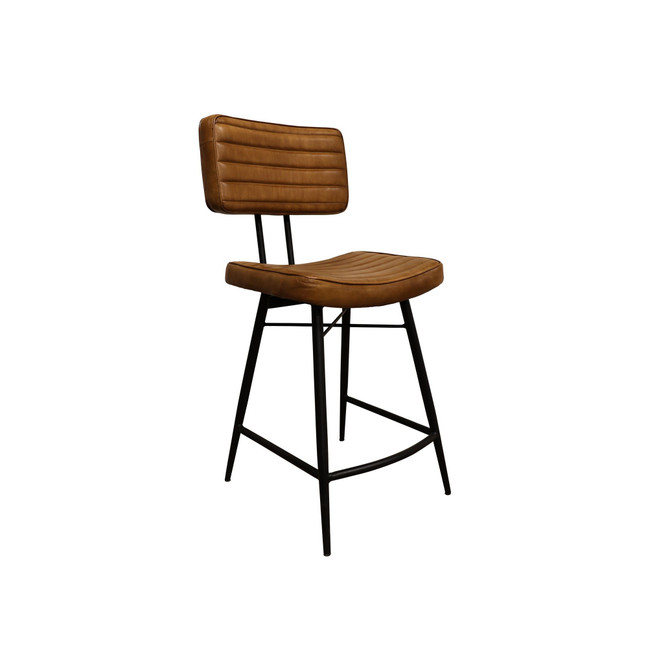 2-Piece Leather Partridge Upholstered Counter Height with Footrest Stools Set