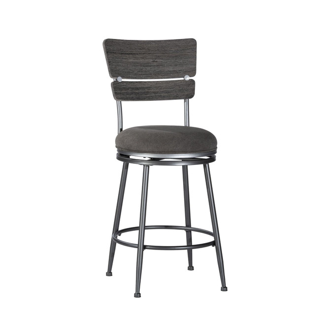 Melange Wood Back Swivel Counter Height Stool