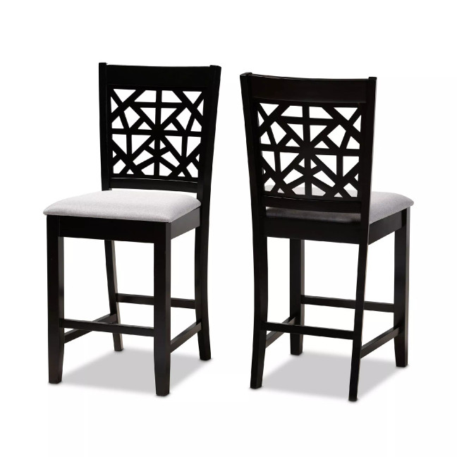 Devon Modern and Contemporary Fabric Upholstered 2 Piece Counter Height Pub Chair Set