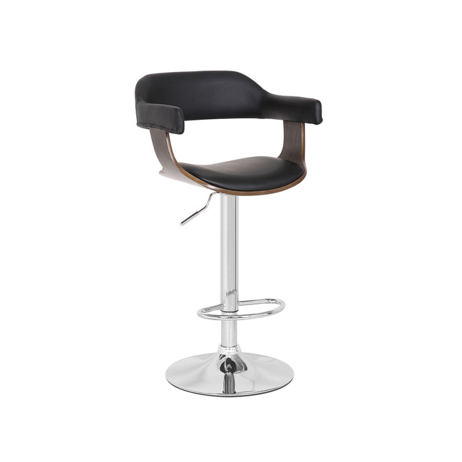 Contemporary Swivel Adjustable Barstool with Padded Armrests